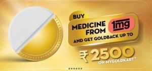 Tata 1mg plus MyGoldKart Goldback offer on allopathy medicines